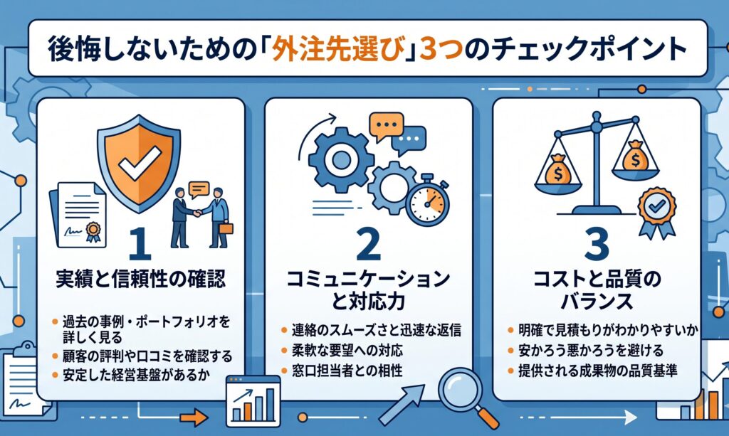 後悔しないための「外注先選び」3つのチェックポイント