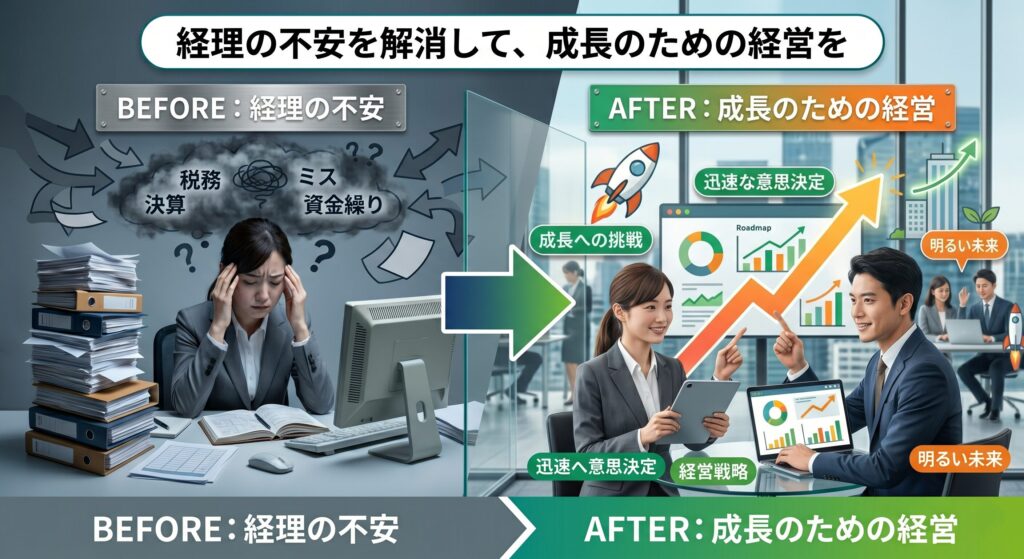 経理の不安を解消して、成長のための経営を